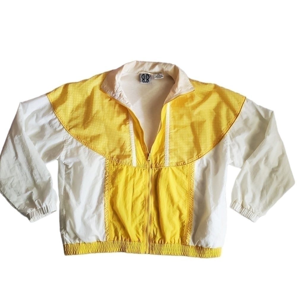 Vintage 90's R&R Sports Abstract Print Full Zip Windbreaker Jacket Size 14-16